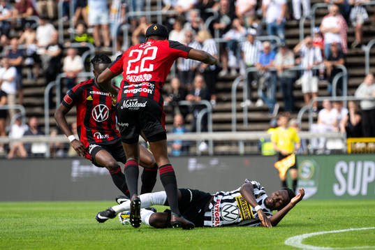 Landskronas Ousmane Diawara och Östersunds Theodore Rask