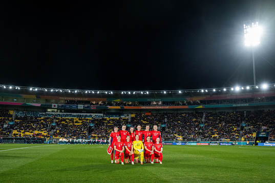 The starting eleven of Norway pose for a team photo