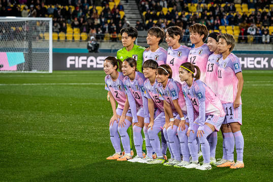 The starting eleven of Japan pose for a team photo