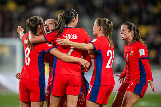 Guro Reiten of Norway celebrate with Vilde Bøe Risa,