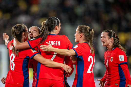 Guro Reiten of Norway celebrate with Vilde Bøe Risa,