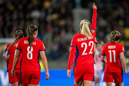 Sophie Román Haug of Norway celebrates
