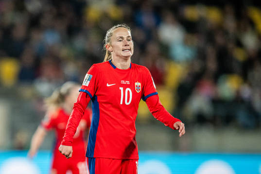 Caroline Graham Hansen of Norway reacts