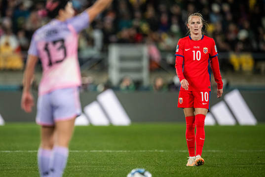 Caroline Graham Hansen of Norway looks dejected