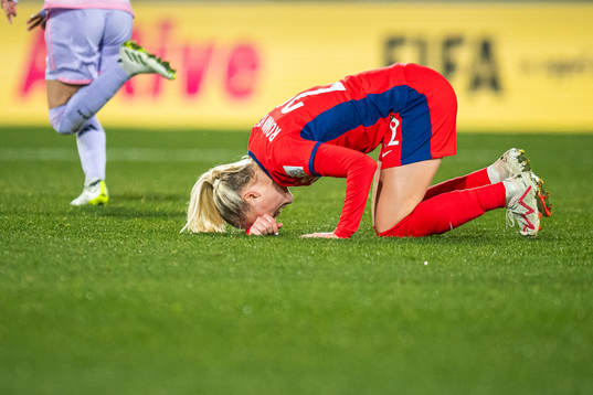 Sophie Román Haug of Norway in pain