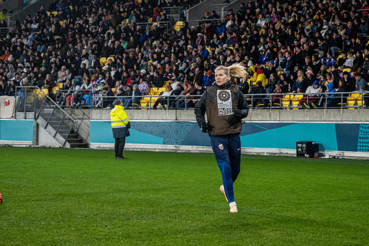 Ada Hegerberg of Norway warms up