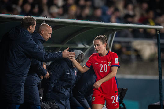 Emilie Bosshard Haavi of Norway looks dejected
