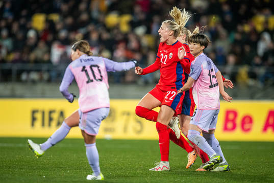 Sophie Román Haug of Norway in pain