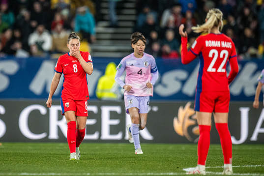 Vilde Bøe Risa of Norway looks dejected