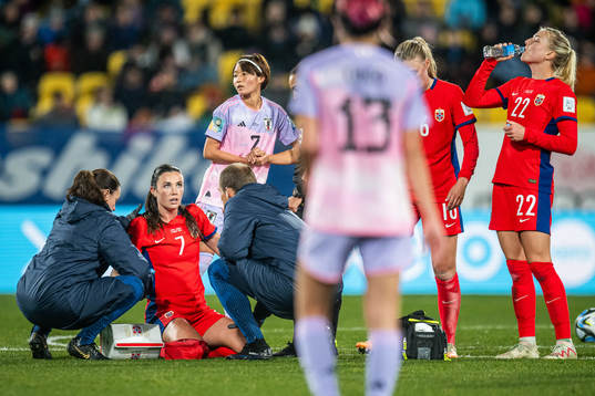 Ingrid Syrstad Engen of Norway in pain