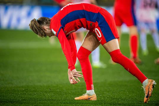 Caroline Graham Hansen of Norway looks dejected
