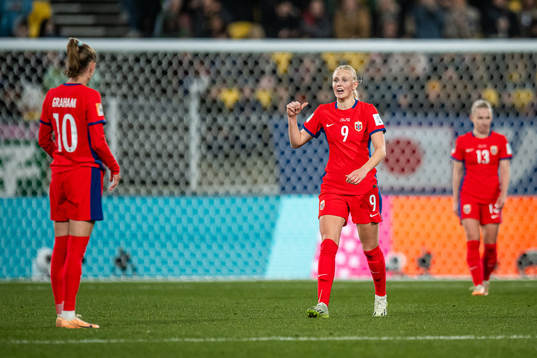 Karina Sævik of Norway looks dejected