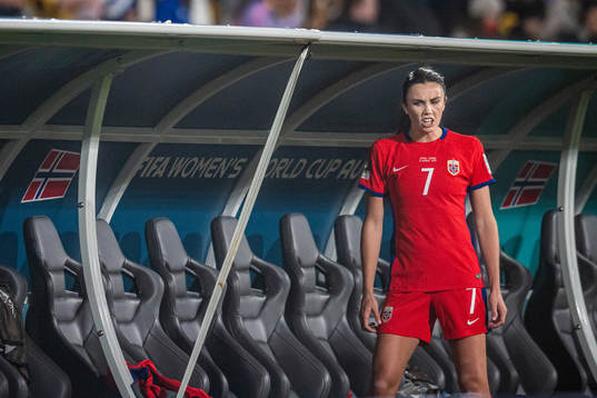 Ingrid Syrstad Engen of Norway looks dejected
