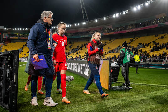 Caroline Graham Hansen of Norway leaves the pitch