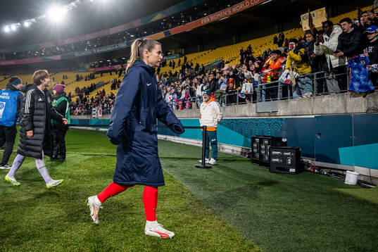 Emilie Bosshard Haavi of Norway leaves the pitch