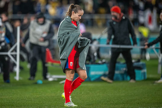 Guro Reiten of Norway looks dejected