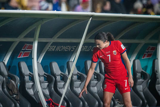 Ingrid Syrstad Engen of Norway looks dejected