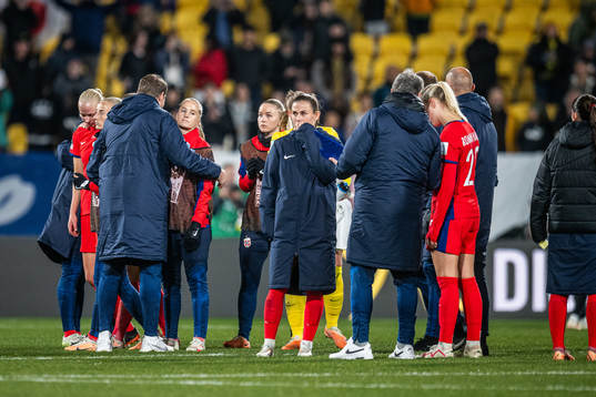 Players of Norway look dejected