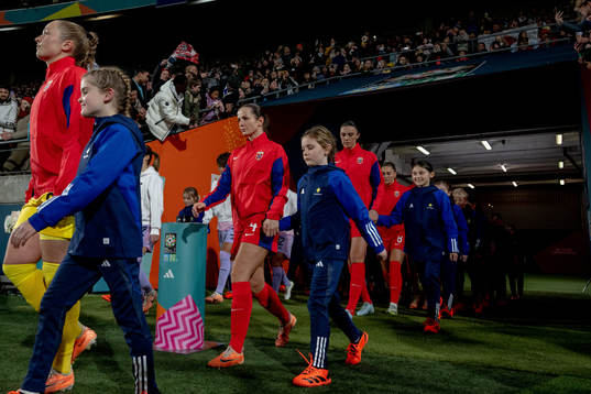 Tuva Hansen of Norway enters the pitch