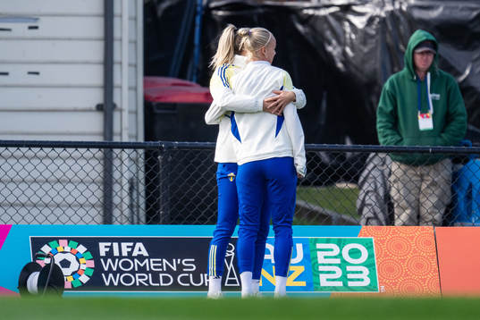 Linda Sembrant and Caroline Seger of the Swedish women's