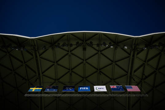 Flags in Melbourne Rectangular Stadium