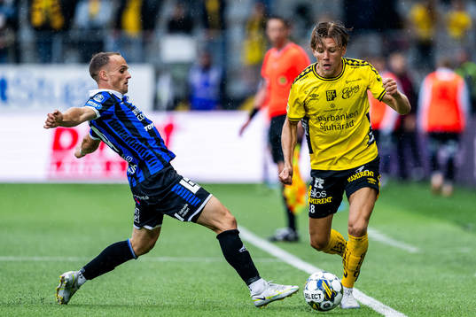Sirius Aron Bjarnason och Elfsborgs Noah Söderberg