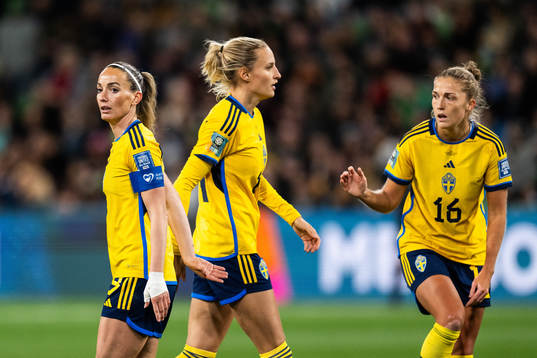 Kosovare Asllani, Nathalie Björn and Filippa Angeldahl of