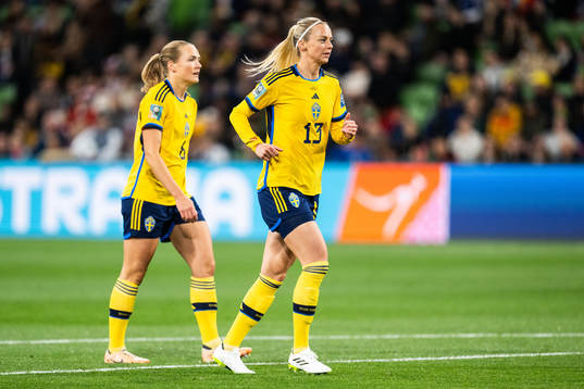 Magdalena Eriksson and Amanda Ilestedt of Sweden