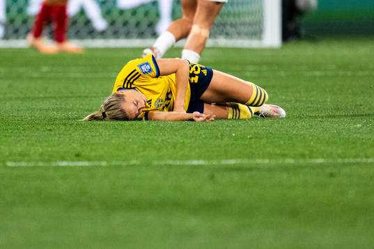 Fridolina Rolfö of Sweden in pain