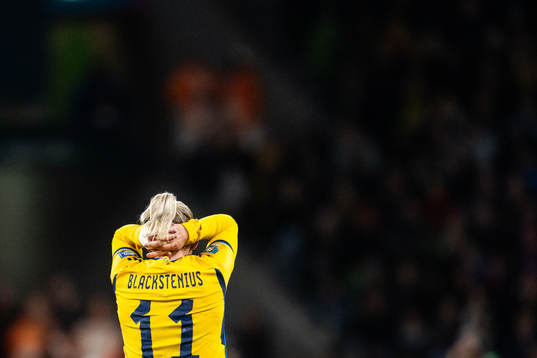 Stina Blackstenius of Sweden in pain