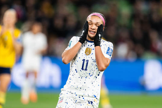 Sophia Smith of USA looks dejected