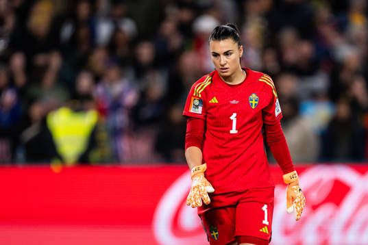 Goalkeeper Zecira Musovic of Sweden looks dejected