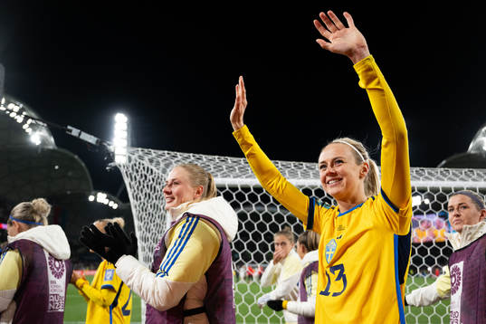 Amanda Ilestedt of Sweden celebrates