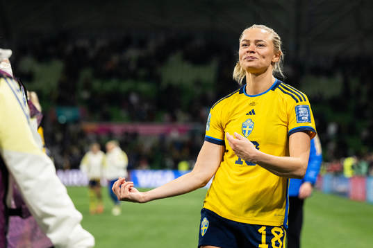 Fridolina Rolfö of Sweden celebrates