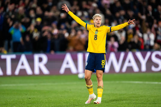 Lina Hurtig of Sweden reacts