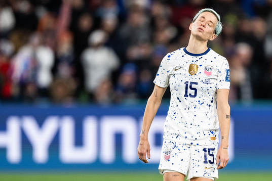 Megan Rapinoe of USA looks dejected