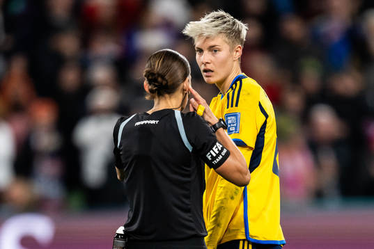 Lina Hurtig of Sweden reacts