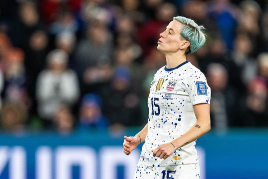 Megan Rapinoe of USA looks dejected
