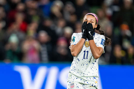 Sophia Smith of USA looks dejected