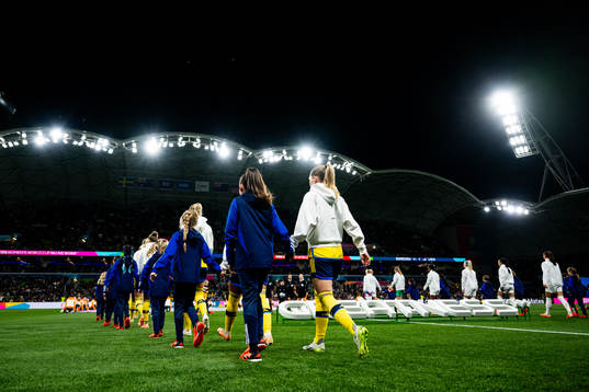 Elin Rubensson of Sweden enters the pitch