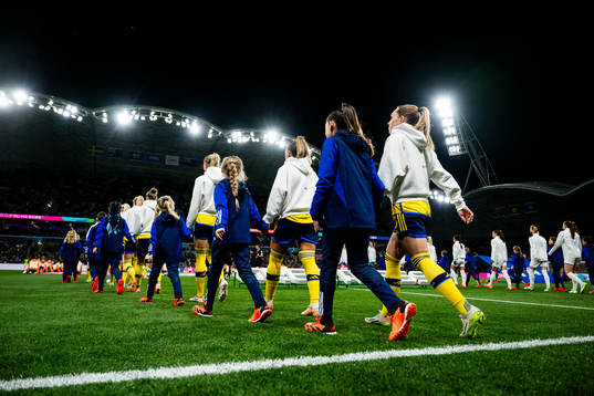 Elin Rubensson of Sweden enters the pitch