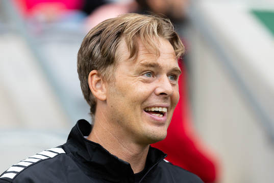 GAIS tränare Fredrik Holmberg innan fotbollsmatchen i