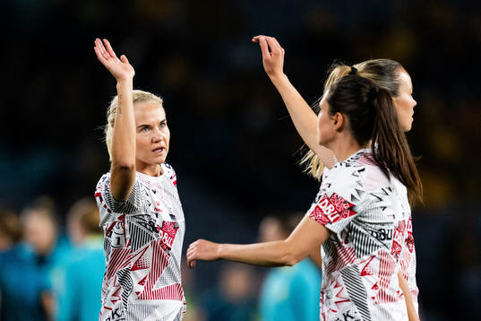 Pernille Harder and Simone Boye of Denmark