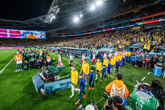 Players of Australia and Denmark