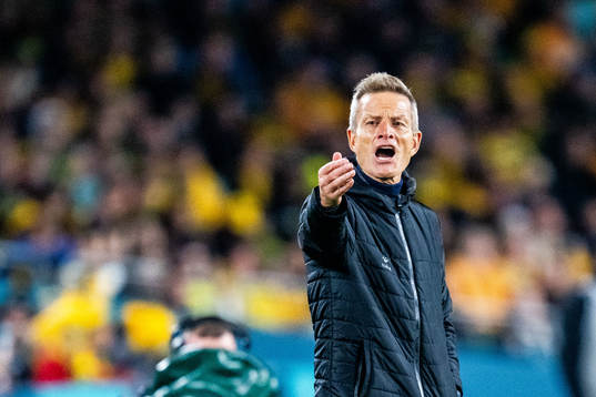 Head coach Lars Søndergaard of Denmark reacts