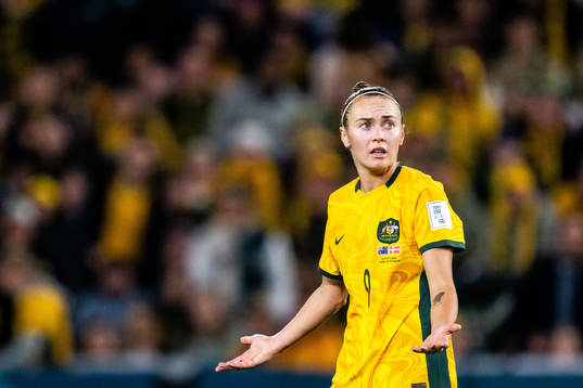 Caitlin Foord of Australia reacts
