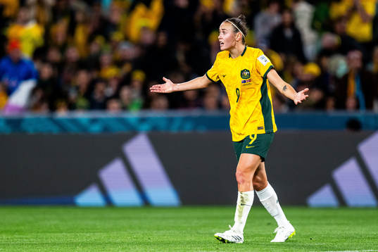 Caitlin Foord of Australia reacts
