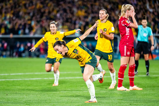 Hayley Raso of Australia celebrates