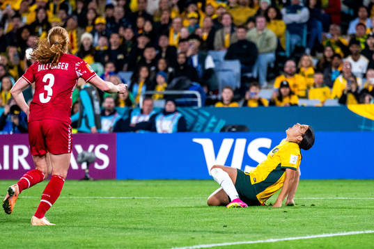 Sam Kerr of Australia in pain