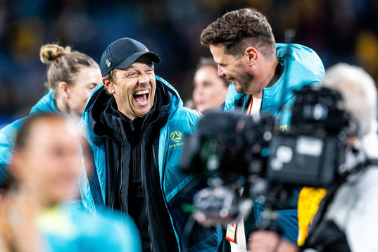 Head coach Tony Gustavsson of Australia celebrates